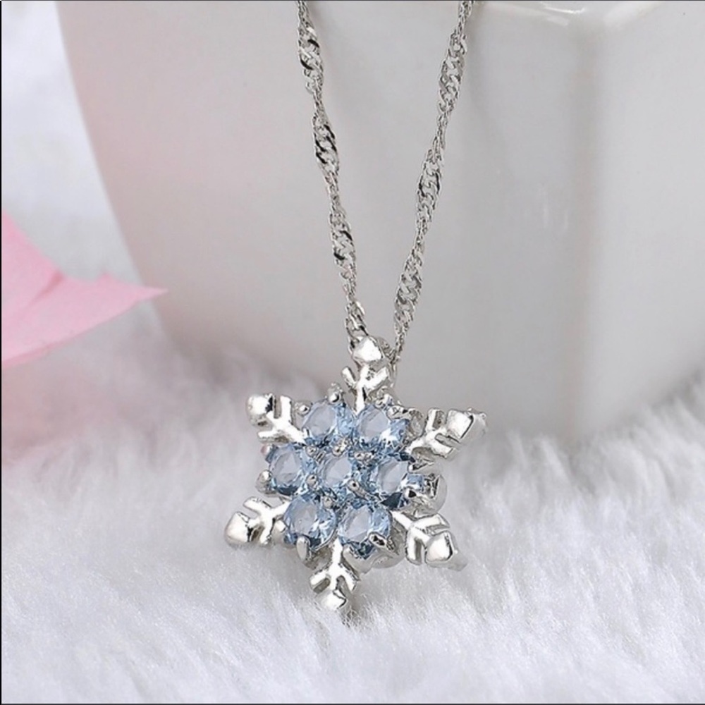 Blue Snowflake Necklace!